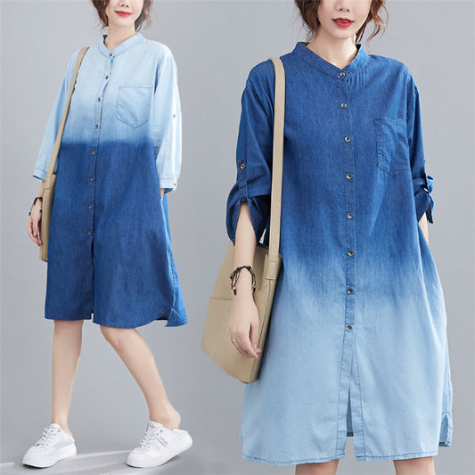 Gradient denim shirt