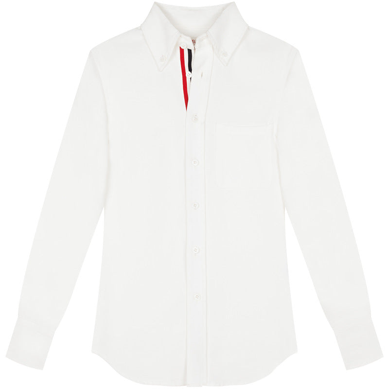 Elegante camisa blanca de manga larga 