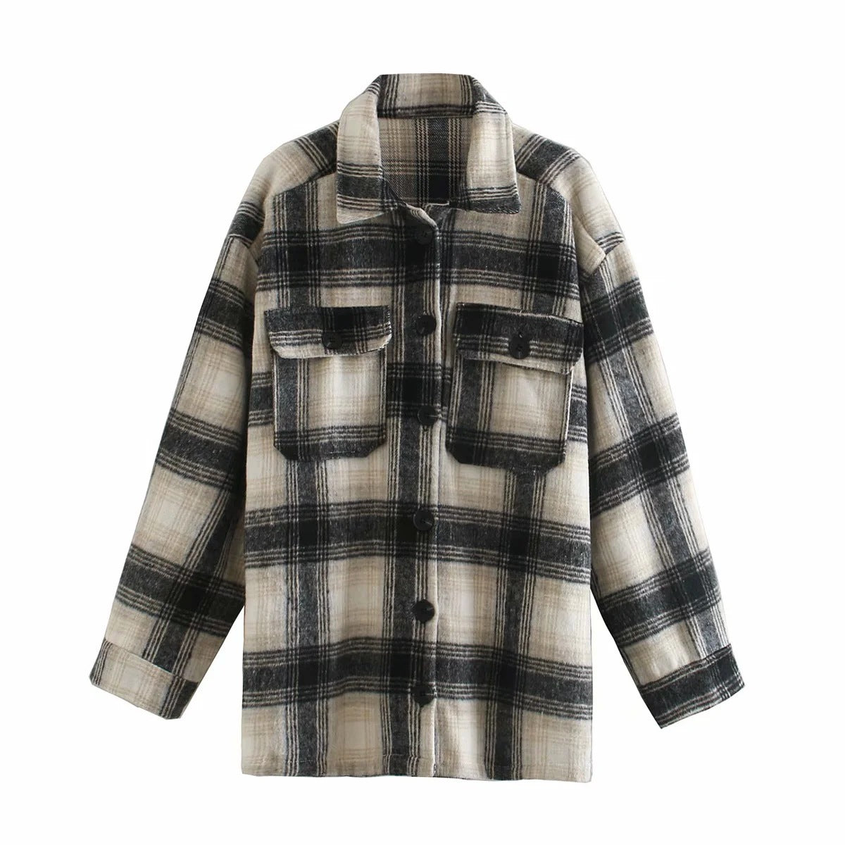 Temperament Check Shirt Jacket Women's Top