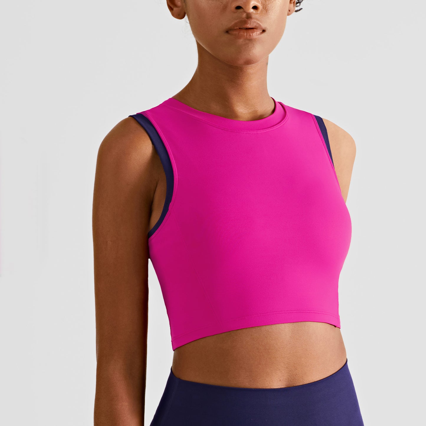 Gilet de yoga simple en nylon à blocs de couleurs pour femmes