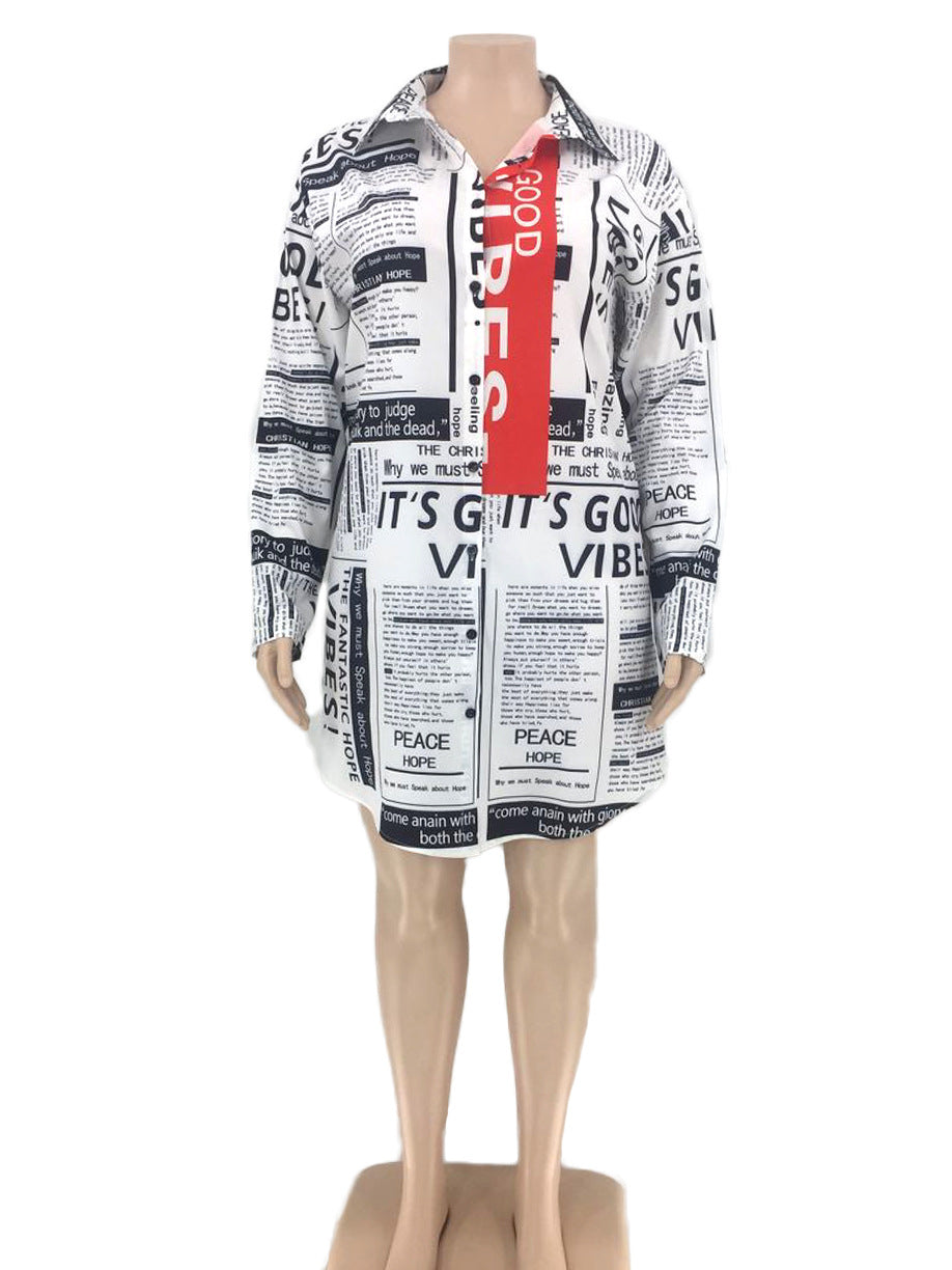 Newspaper print dress