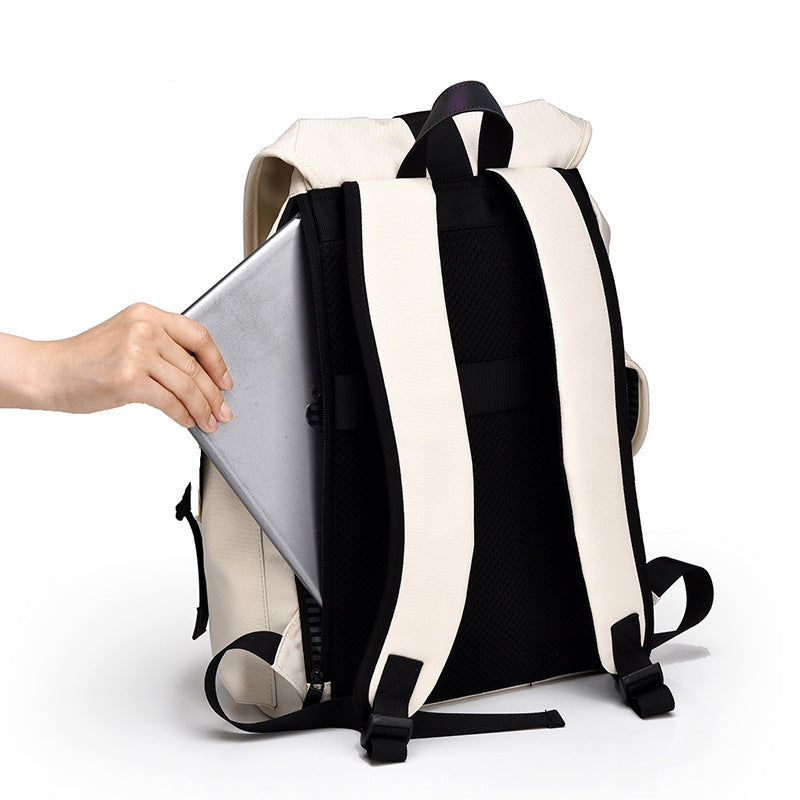 Backpack Casual Simple Solid Color New Large Capacity