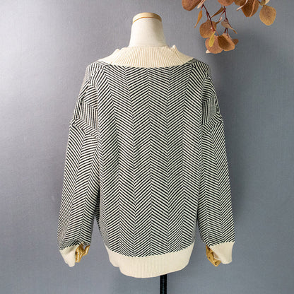 Lazy style loose knit sweater