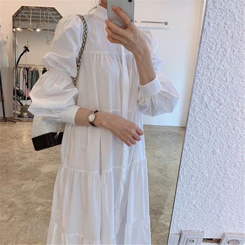 Women's Fashion Puff Sleeve Shirt Dress