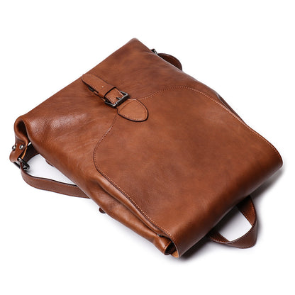 Men's Top Vegetable Tanned Cowhide Backpack