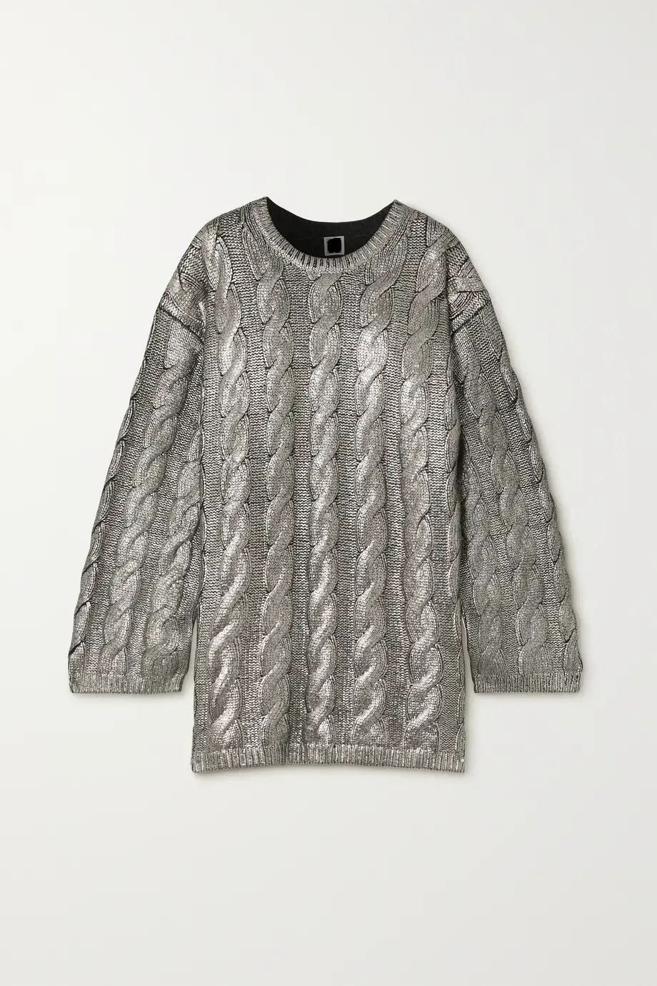 Fashion Metal Rib Twisted Sweater Pullover