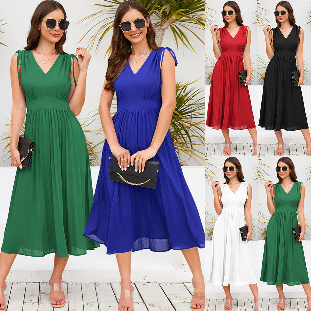 Women's Fashion Slim-fit Pleated Dress