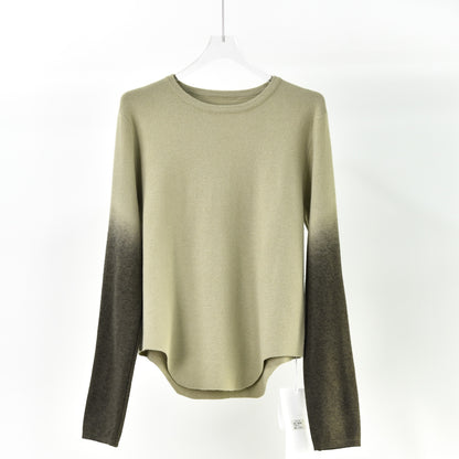 Women's Hanging Dyed Gradient Round Neck Thickened Pullover Sweater