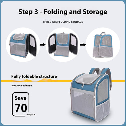 Foldable Fashion Breathable Pet Backpack For Going Out