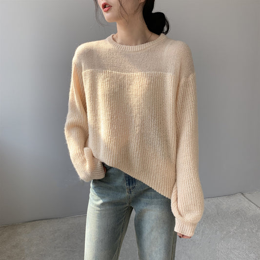 Women's Round Neck Loose  Long Sleeve Sweater