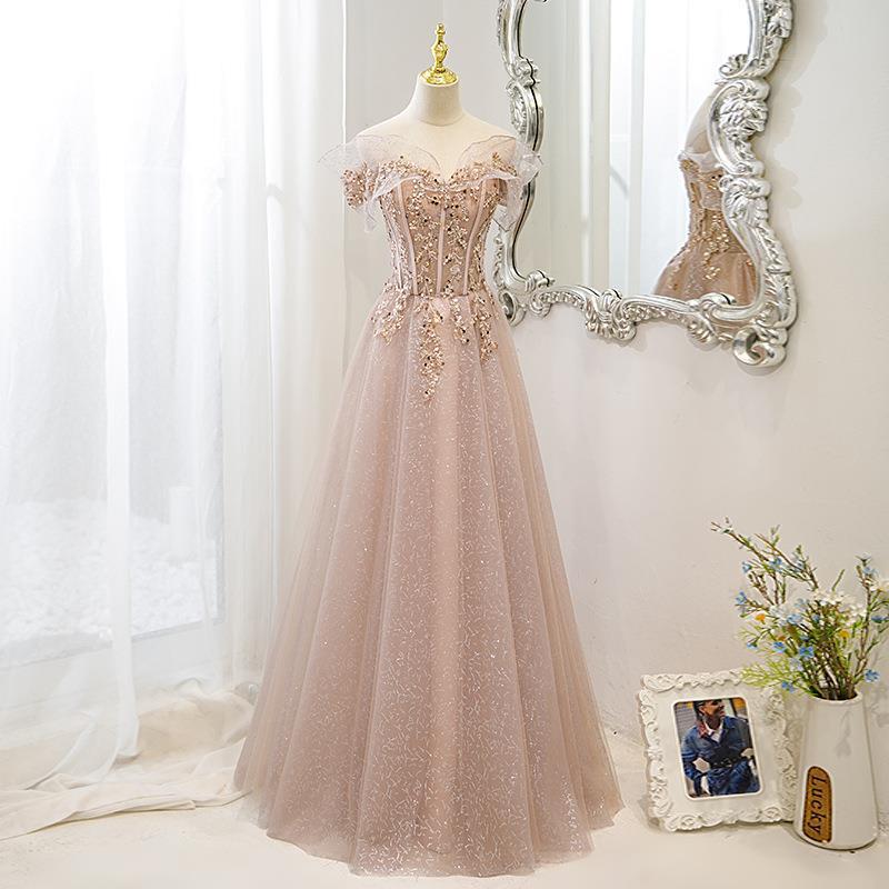 Off-shoulder Host Banquet Evening Dress