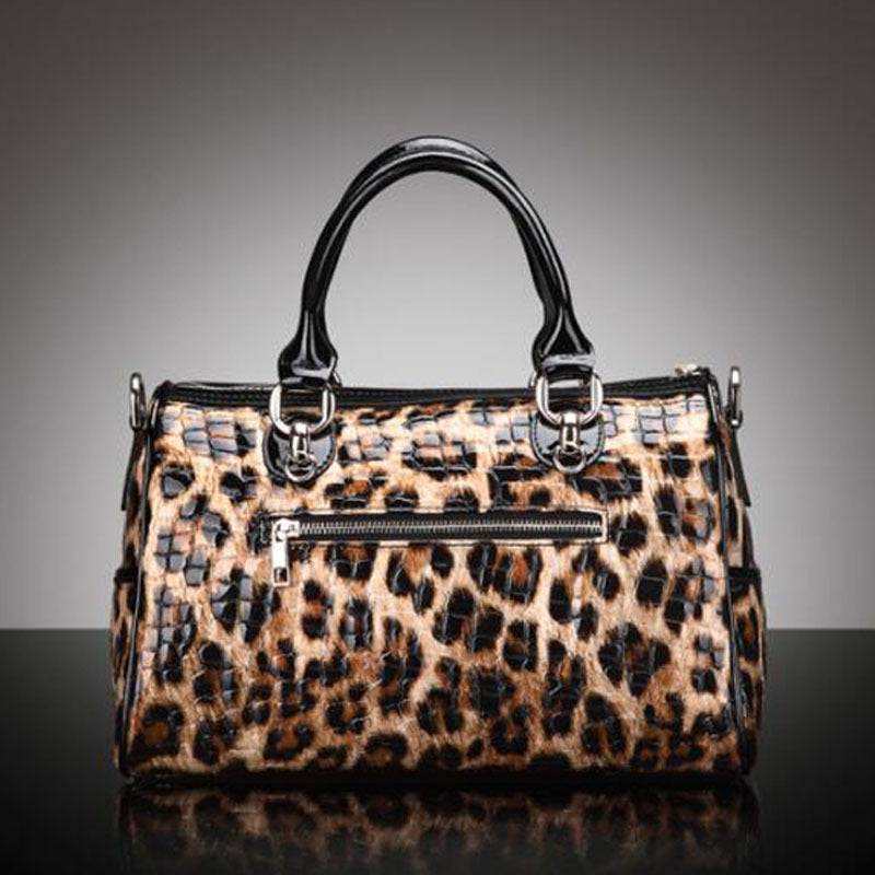 Leopard Print Handbag Fashion All-match Leather Large-capacity One-shoulder