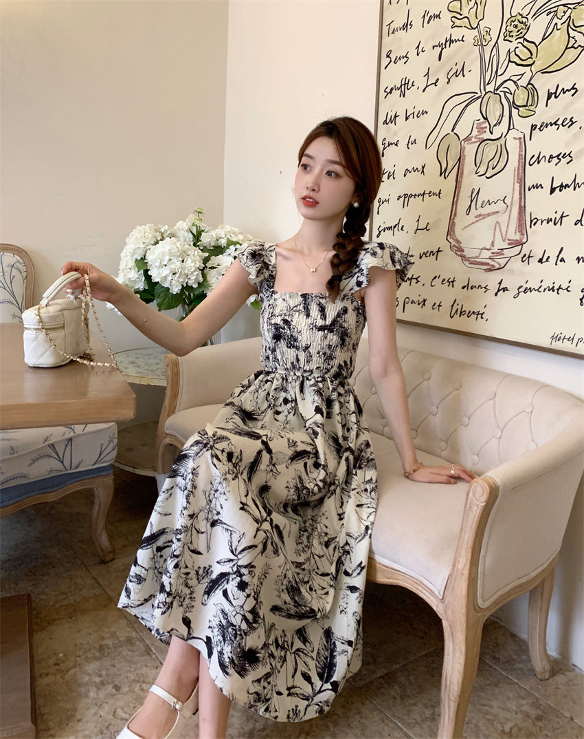 Fashion Personality French Floral Dress Women