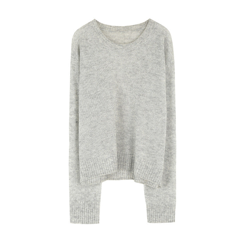 Pull en laine simple pour femme Mohair tricoté en vrac