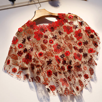 Women's Lace Thin Shawl Blouse