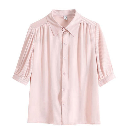 Camisa con solapa de temperamento de nueva moda para mujer