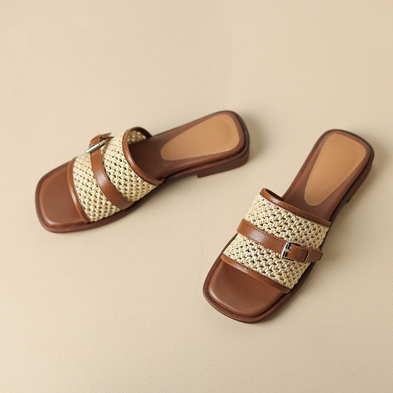 Boho Woven Flat Beach Shoes