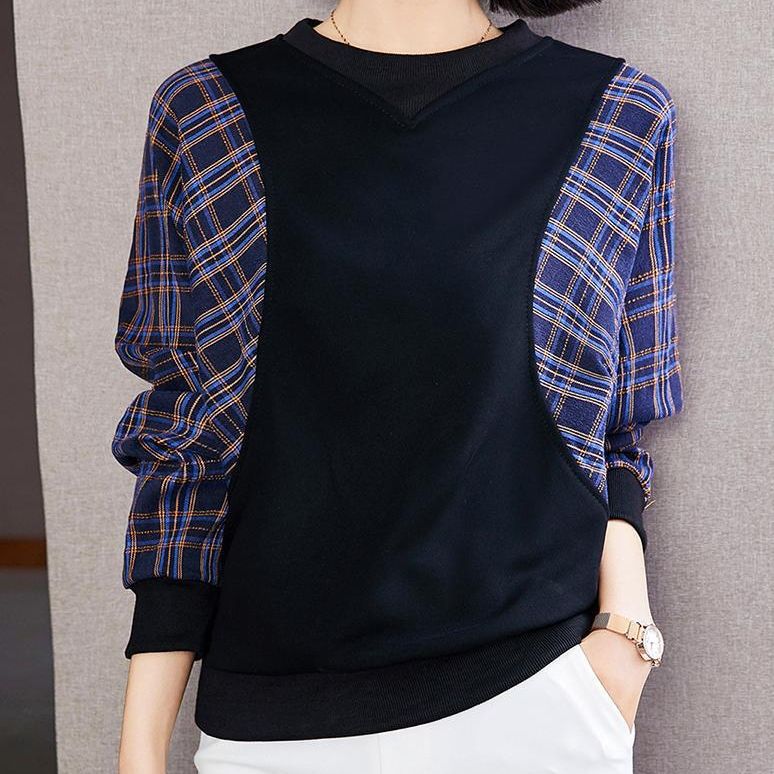 Autumn Fake Two-piece Round Neck Women's Sweater Short