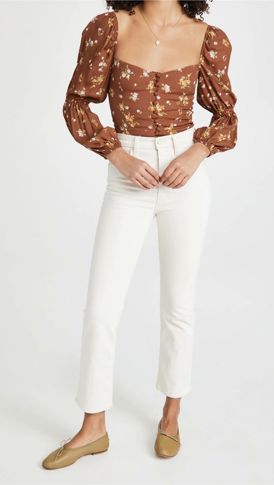 Women's Slim Fit Long Sleeve Printed Blouse