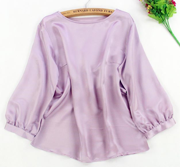 High-end Silkworm Silk Pearl Shiny Satin Shirt