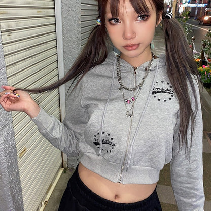 Five-pointed Star Note Short Casual Coat Sweatshirt