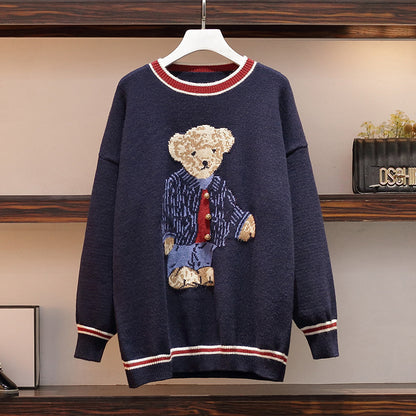 Pull amincissant ventre ample petit ours