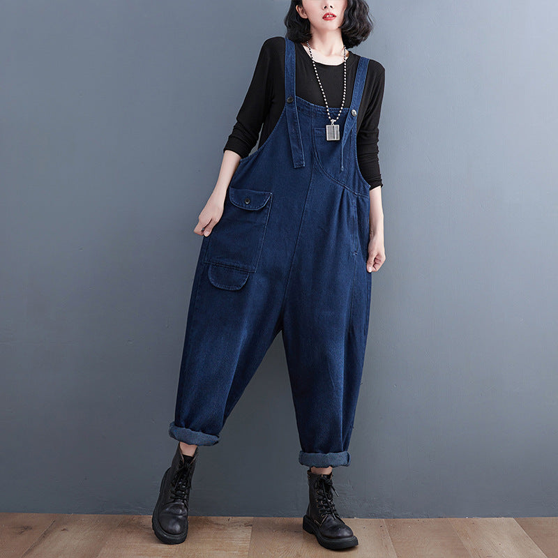 Women's Real Shot Denim Plus Size Overalls