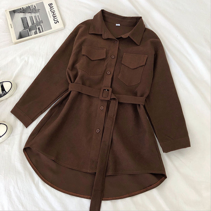 Corduroy long sleeve dress