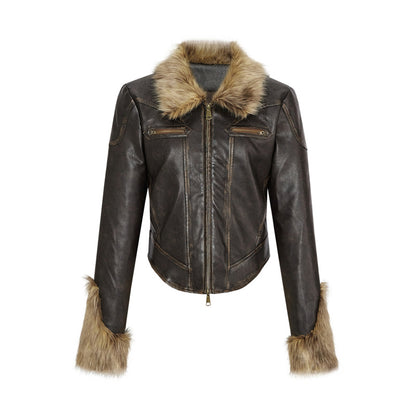 Women's Autumn And Winter Retro Fur Collar Warm And Cotton Jacket