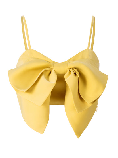 Gilet licou pour femmes, vêtements d'extérieur, nœud Ins, soutien-gorge jaune, haut d'épaule