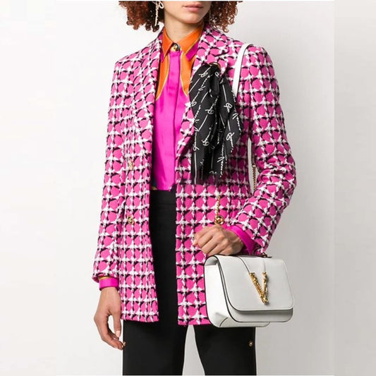 Chaqueta de traje rojo rosa