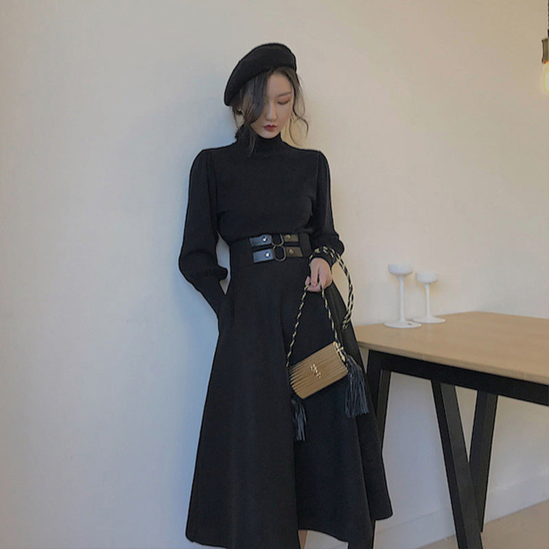 Robe sombre automne/hiver Robe style Hepburn