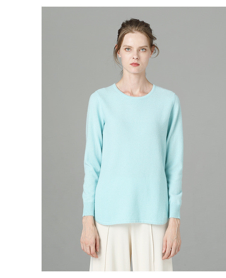 Round neck cashmere sweater