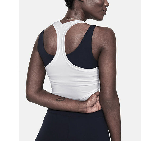 Gilet de sport court sans manches taille haute