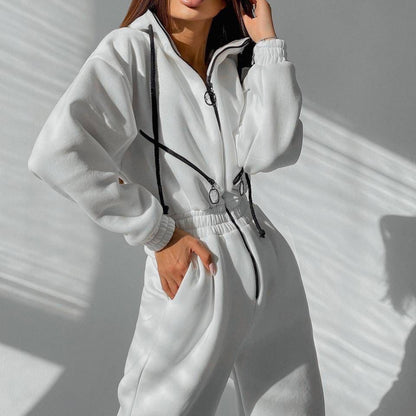 Cross-border Hot Sale Amazon Ebay Hot Sale Popular Sports Casual Women's Hooded Jumpsuit One-piece Suit