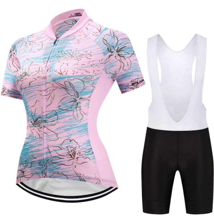 Short Sleeve Cycling Jersey - PinkCherryBlossom