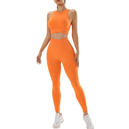 Traje deportivo para mujer, fitness, yoga, correr, top