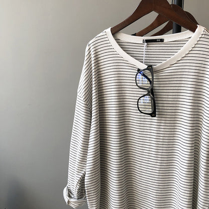 Striped top with split T-shirt