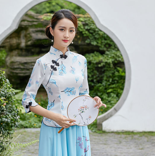 Haut Cheongsam chinois classique et élégant