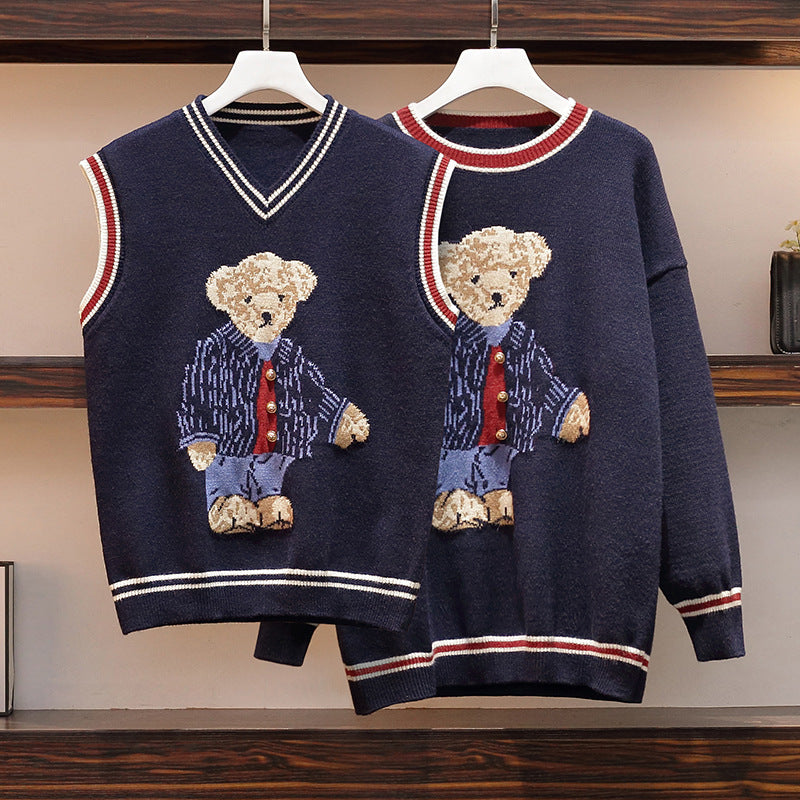 Pull amincissant ventre ample petit ours