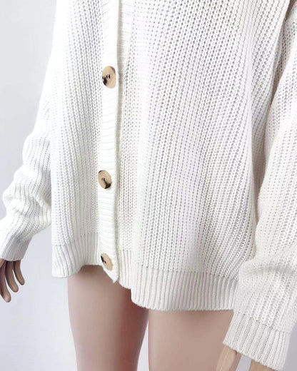 Single-row button cardigan sweater