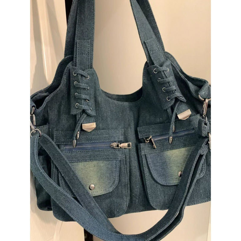 Denim Shoulder Vintage Casual All-matching Shoulder Messenger Bag