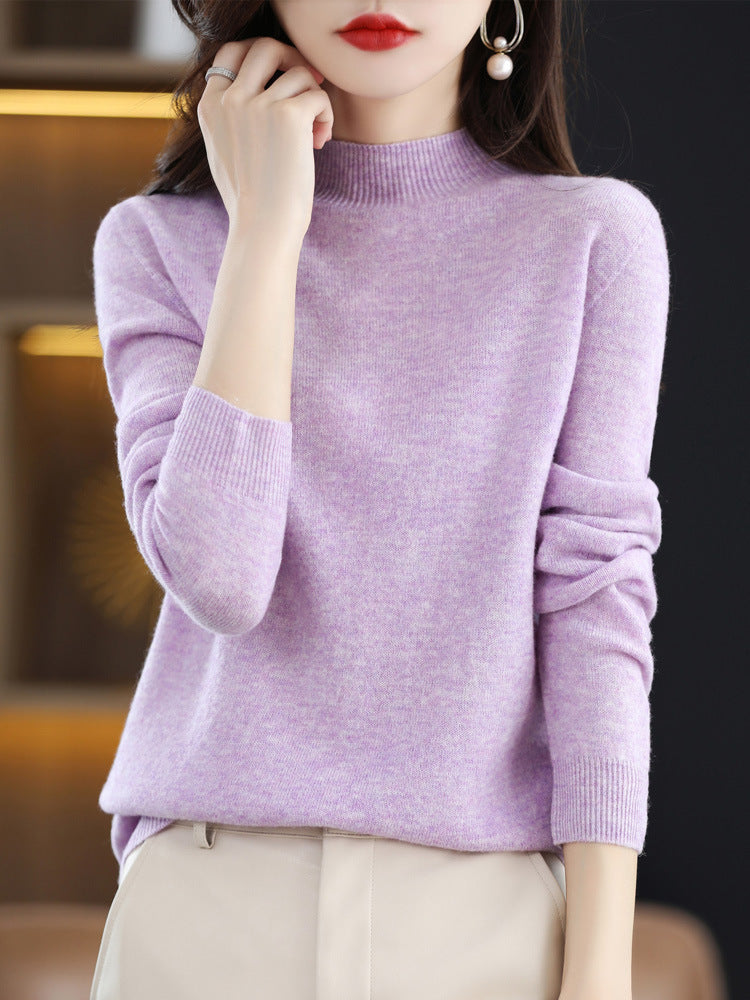 Half-collar Wool Sweater Bottoming Shirt Pullover