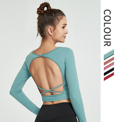 Beautiful back slim yoga wear long sleeves