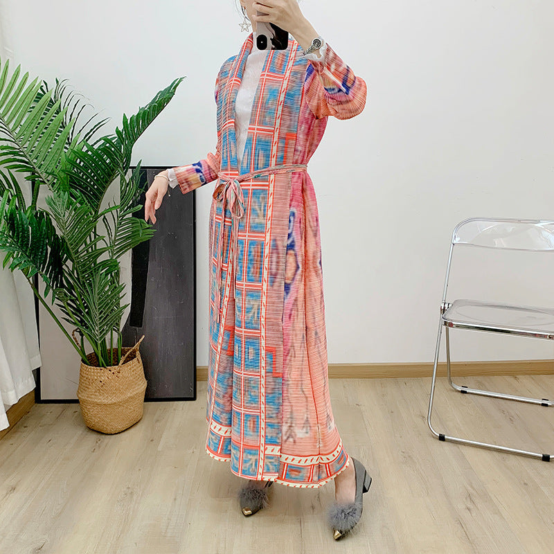 Fashion Women's Wear Pleated Gradient Robe