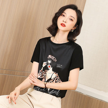 silk stitching cotton t-shirt