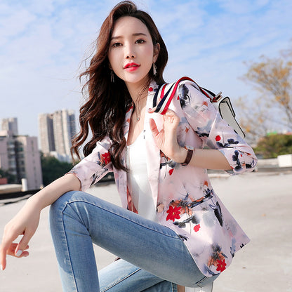 Korean Fashion Casual Short 3/4 Sleeve Small Suit