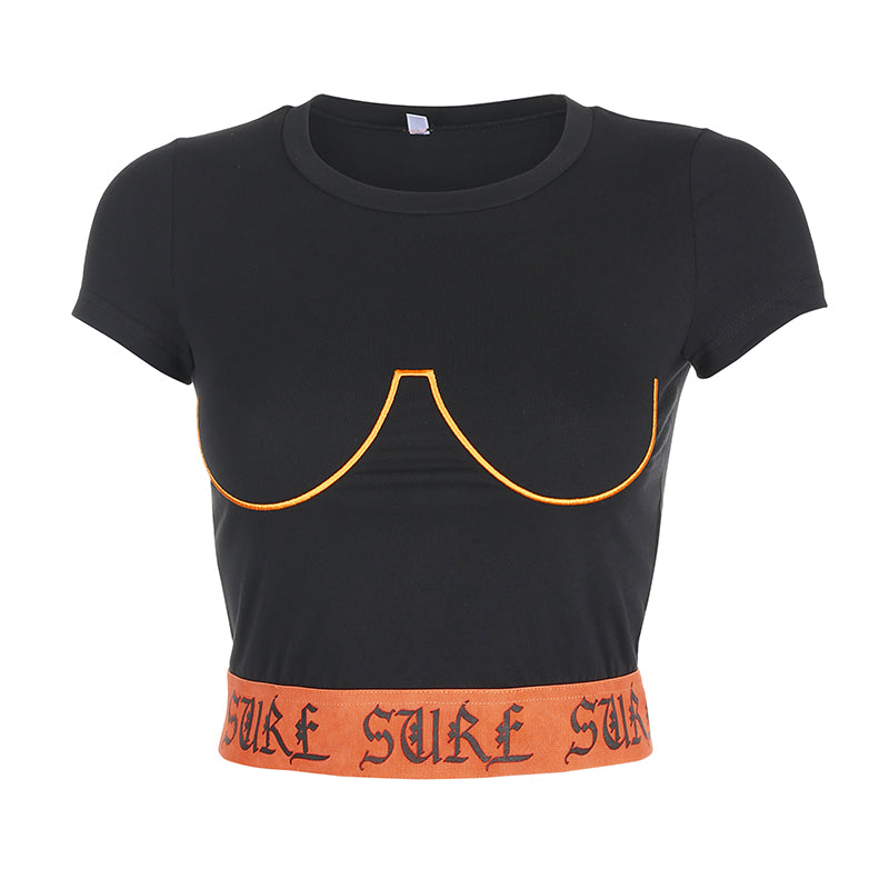 Women's ribbon print T-shirt