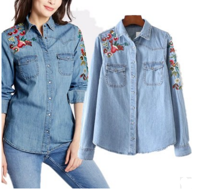 Embroidery Denim Shirt