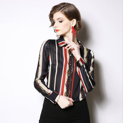 Printed long-sleeved shirt